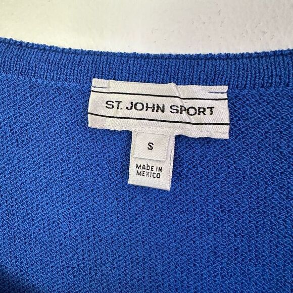 St. John Sport Vintage Women’s Santana Knit Scoop Neck Cobalt Blue Shell Tank To - Picture 3 of 7